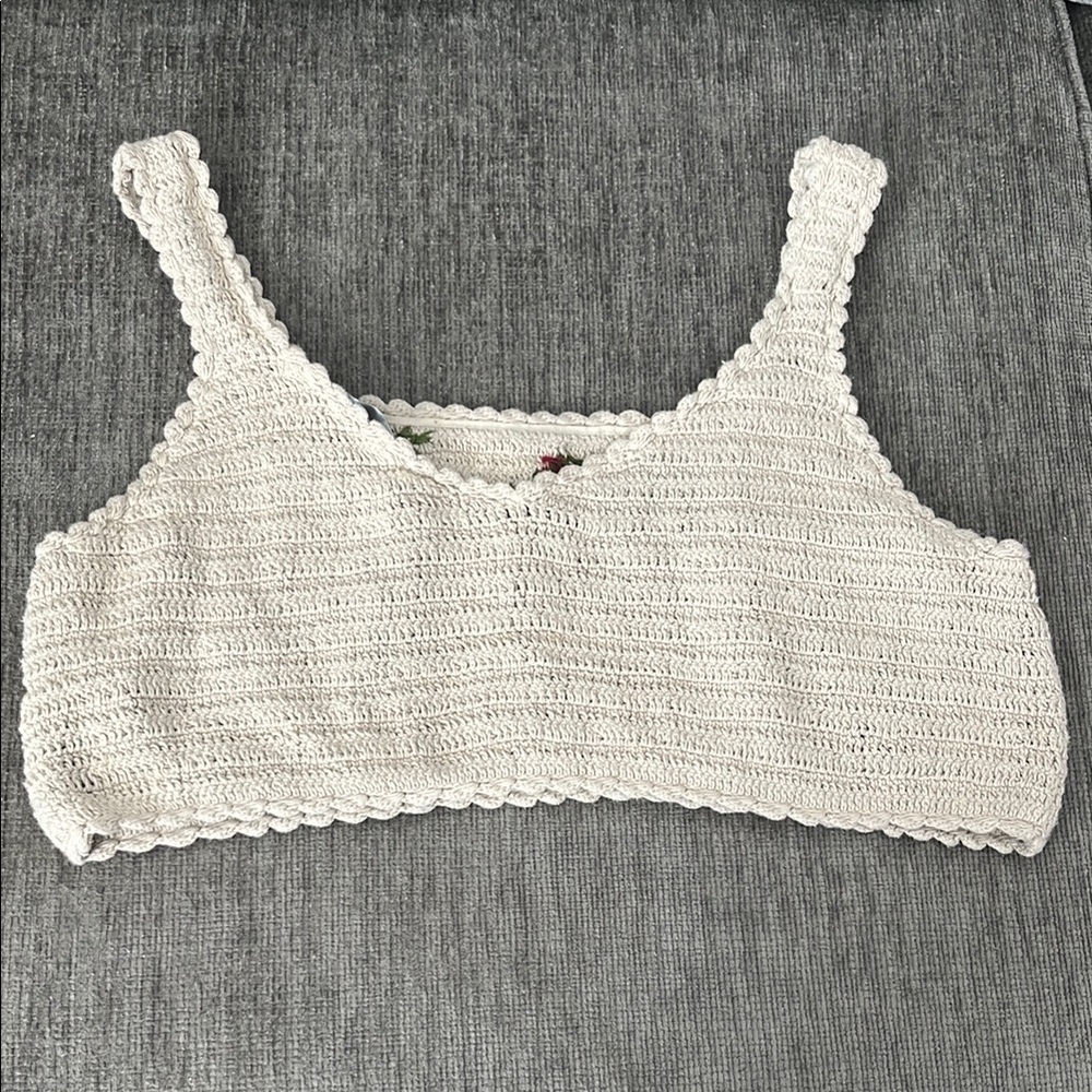 ZARA Floral Crochet Crop Top - Picture 6 of 10